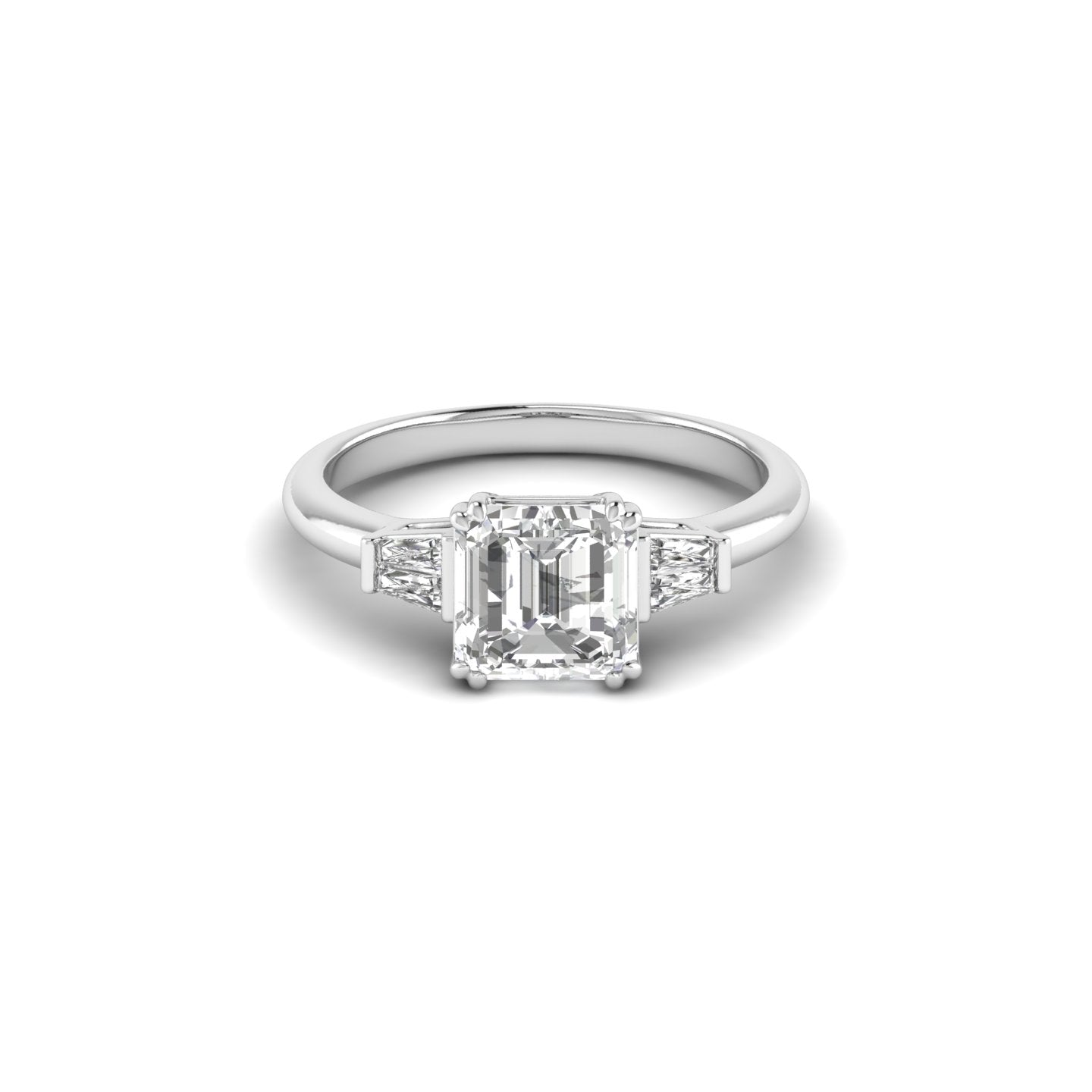 White Gold Studded 1.99 Carat Lab Grown Diamond Ring-E Color VS1 Clarity.